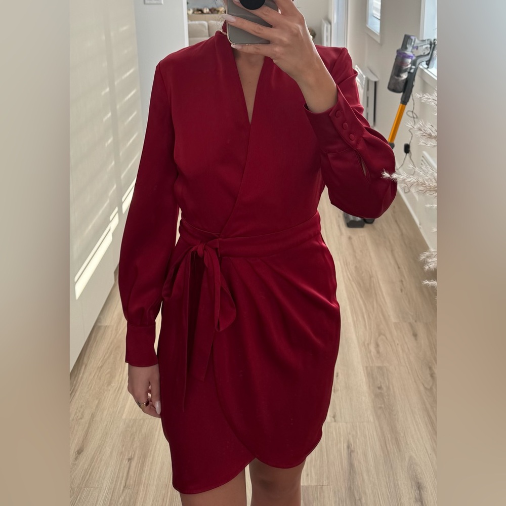 Marciano Red Long Sleeve Dress